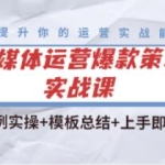 《全媒体运营爆款策划实战课》案例实操+模板总结+上手即用