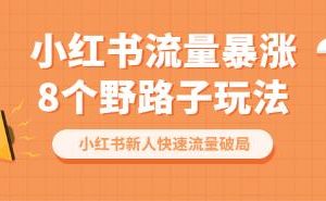 《小红书流量暴涨8个野路子玩法》小红书新人快速流量破局