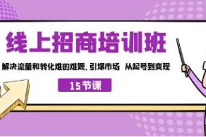 《线上招商培训班》从起号到变现，解决流量和转化难的难题 引爆市场