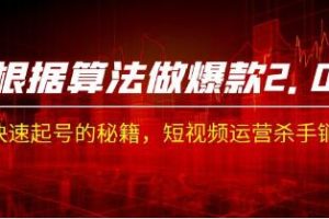 《根据算法做爆款 2.0》快速起号的秘籍，短视频运营杀手锏