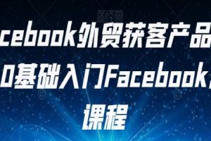 《FACEBOOK外贸获客产品出海》0基础入门FACEBOOK营销