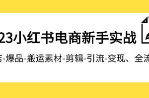 《小红书电商新手实战课程》开店爆品-剪辑-引流-变现全流程