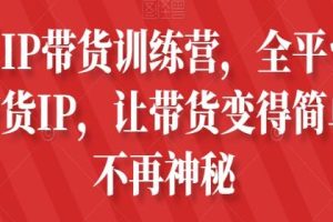 《素人IP带货训练营》让带货变得简单