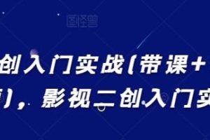 《影视二创入门实战》带课+带货+中视频