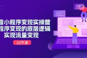 《抖音小程序变现实操营》小程序变现的底层逻辑，实现流量变现